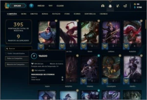 Conta platina 2 com 400k de yasuo, 94 champs e 89 skins - League of Legends LOL