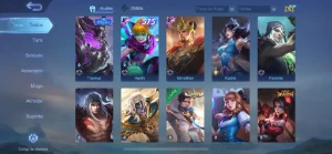 conta mobile legends honra mítica com wr alto e várias skins