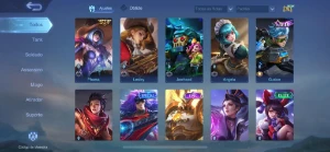 conta mobile legends honra mítica com wr alto e várias skins