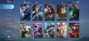 conta mobile legends honra mítica com wr alto e várias skins