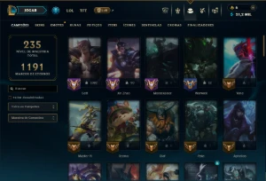 Bronze 3 com 70 Champs e 40 Skins ( Mais de 25 Jogos ) - League of Legends LOL