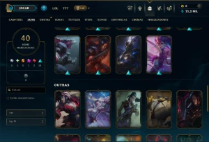 Bronze 3 com 70 Champs e 40 Skins ( Mais de 25 Jogos ) - League of Legends LOL