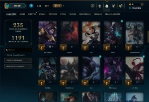 Bronze 3 com 70 Champs e 40 Skins ( Mais de 25 Jogos ) - League of Legends LOL