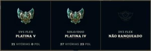 Conta platina 64 skins - League of Legends LOL
