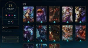 Conta gold 1/75 SKINS/ 20 jogos na Soloq somente - League of Legends LOL