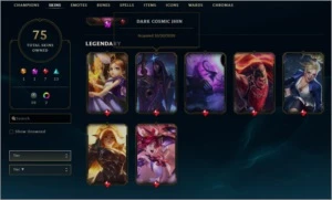 Conta gold 1/75 SKINS/ 20 jogos na Soloq somente - League of Legends LOL