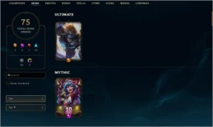 Conta gold 1/75 SKINS/ 20 jogos na Soloq somente - League of Legends LOL