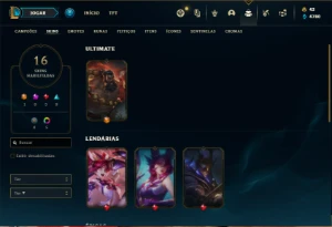 Conta bronze 2 com 25 Champs e 16 Skins + 1 Fragmento - League of Legends LOL