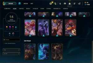 Conta bronze 2 com 25 Champs e 16 Skins + 1 Fragmento - League of Legends LOL