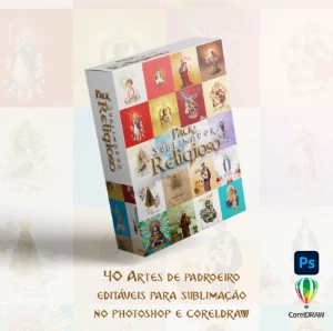 Pack 40 Artes Editáveis de Padroeiro para Sublimação - Digital Services