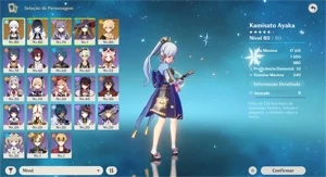 AYAKA + CORTADORA DA NEBLINA + YELAN + KEQING + MONA + ATLAS - Genshin Impact