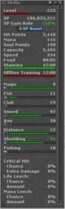 Tibia - EK 225 SKILL 97 OMBRA
