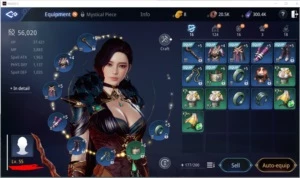 conta mir4 lvl 55 56k
