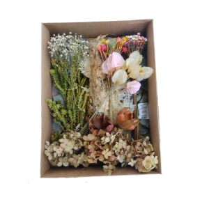 Caixa com Flores e Folhagens Desidratadas com 11 espécies - Artesanato e Personalizados
