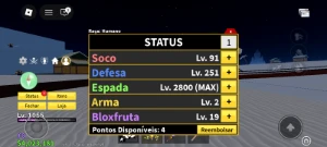 Conta Blox fruits-Barata LV1055 com light - Roblox