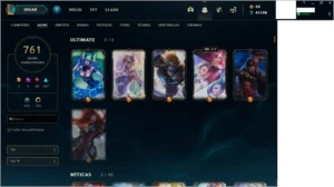 Conta LoL com 761 skins habilitadas incluindo 6 vitoriosas - League of Legends