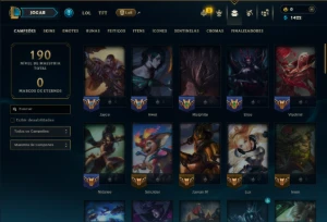 Mestre com 65 Champs e 12 Skins - League of Legends LOL