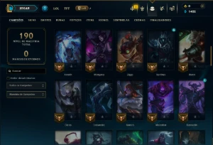 Mestre com 65 Champs e 12 Skins - League of Legends LOL