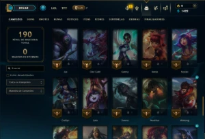 Mestre com 65 Champs e 12 Skins - League of Legends LOL