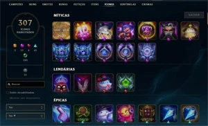 CONTA LOL LVL 500 - QUASE TODOS OS CAMPEÕES - 195 SKINS - League of Legends