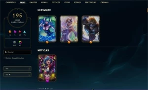 CONTA LOL LVL 500 - QUASE TODOS OS CAMPEÕES - 195 SKINS - League of Legends