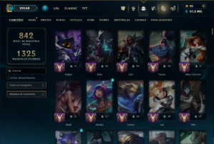 Platina 4 com TODOS os Champs e 203 Skins +4 Prestigios - League of Legends LOL