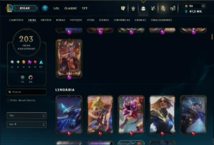 Platina 4 com TODOS os Champs e 203 Skins +4 Prestigios - League of Legends LOL
