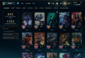 Platina 4 com TODOS os Champs e 203 Skins +4 Prestigios - League of Legends LOL