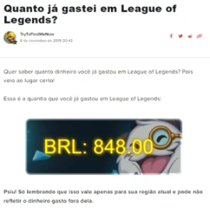 conta league of legends LOL