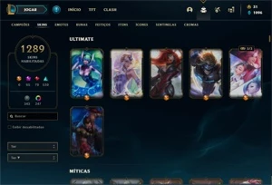 CONTA COM 1289 SKINS LOL(PAX TF) - League of Legends