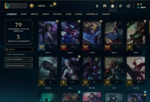 Esmeralda 2 e Mestre na Flex com 65 Champs e 22 Skins - League of Legends LOL