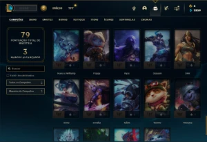 Esmeralda 2 e Mestre na Flex com 65 Champs e 22 Skins - League of Legends LOL