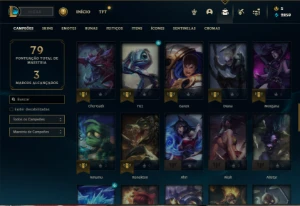 Esmeralda 2 e Mestre na Flex com 65 Champs e 22 Skins - League of Legends LOL