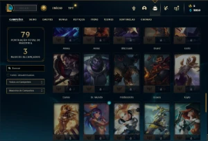 Esmeralda 2 e Mestre na Flex com 65 Champs e 22 Skins - League of Legends LOL