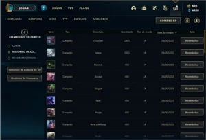 Conta unranked com 25 Champs e 5 Skins + 650 RP - League of Legends LOL