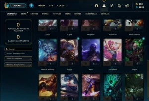 Conta unranked com 25 Champs e 5 Skins + 650 RP - League of Legends LOL