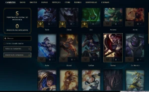 Platina 4 com 30 Champs e 2 Skins + 2 Fragmentos - League of Legends LOL