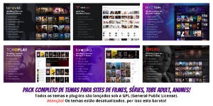 Pack com 7 Temas Para Sites De Filmes e Vídeos - Others