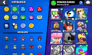 Conta brawl stars 50 brawlers, muitas skins