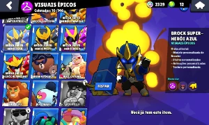 Conta brawl stars 50 brawlers, muitas skins