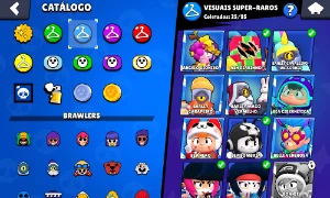 Conta brawl stars 50 brawlers, muitas skins