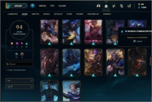Conta platina 4 com 97 champs e 94 skins +1 Prestigio - League of Legends LOL