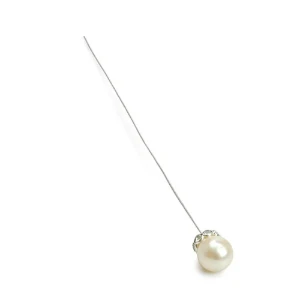 Haste de Pérola Creme com Strass 20 cm - Caixa com 24 - Artesanato e Personalizados