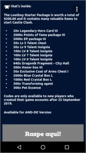 Castle Clash Starter pack code - Impressão 3D e STL