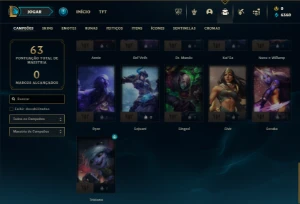 Ouro 3 com 41 Champs e 9 Skins + 2 Fragmentos - League of Legends LOL