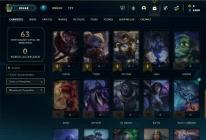 Ouro 3 com 41 Champs e 9 Skins + 2 Fragmentos - League of Legends LOL