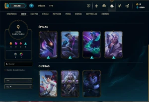 Ouro 3 com 41 Champs e 9 Skins + 2 Fragmentos - League of Legends LOL