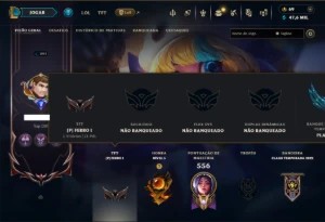 Unranked com TODOS os Champs e 156 Skins +1 Prestigio - League of Legends LOL