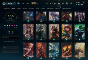 Unranked com TODOS os Champs e 156 Skins +1 Prestigio - League of Legends LOL