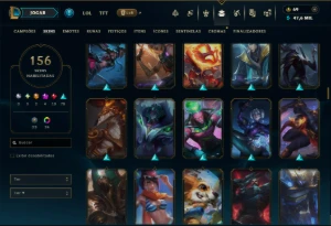 Unranked com TODOS os Champs e 156 Skins +1 Prestigio - League of Legends LOL